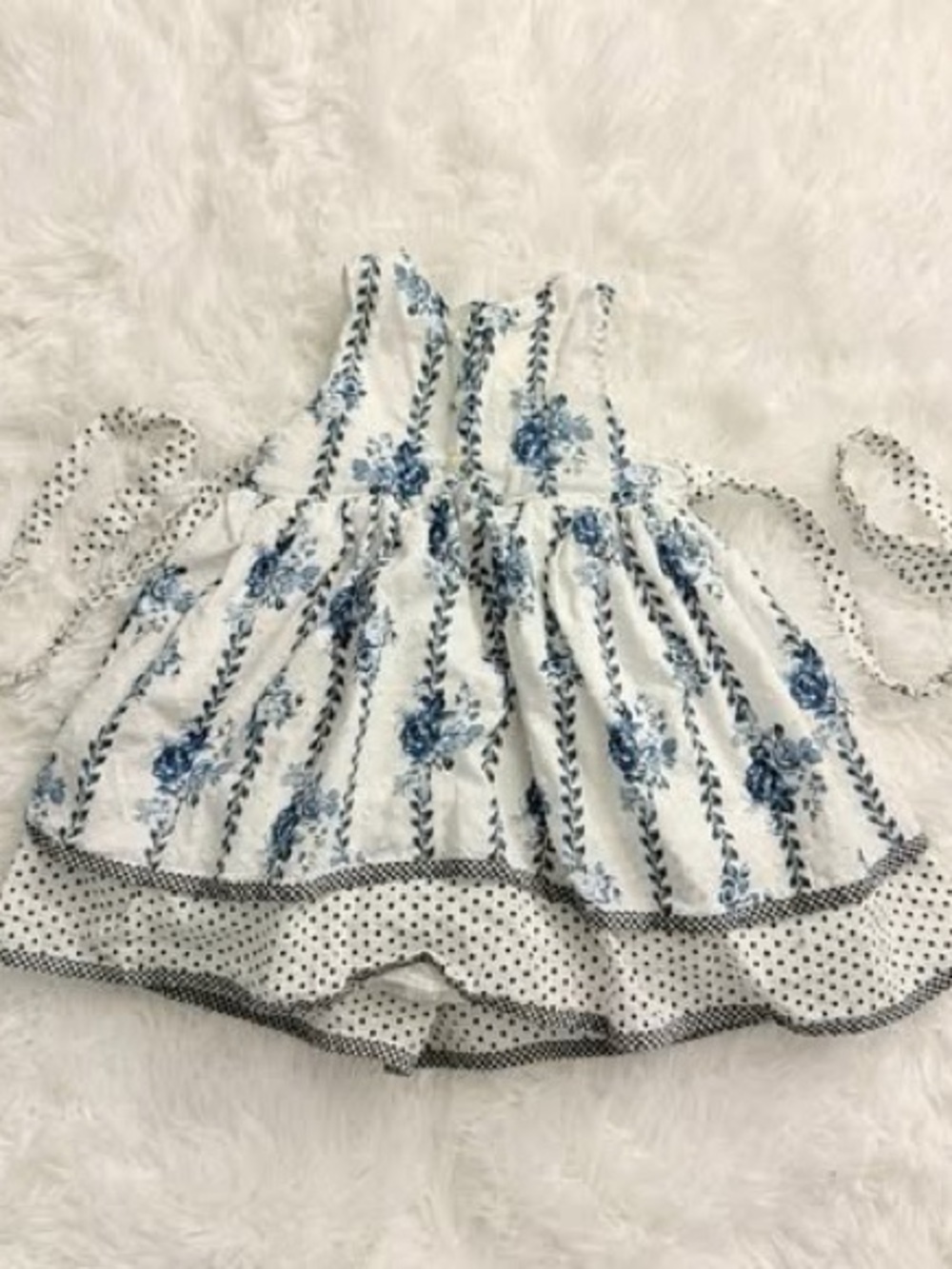 Laura Ashley London Floral Dress 12M Blue Toile Cottagecore - Picture 6 of 10